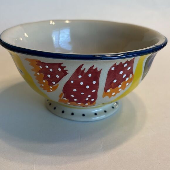 Over and Back Set Of 3 Primavera Hand Painted Soup Cereal Bowls - Picture 6 of 12